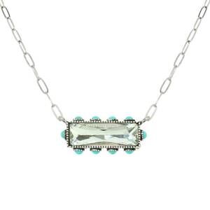 NEW SOPHIA COLLECTION women's horizontal bar necklace in clear gemstone